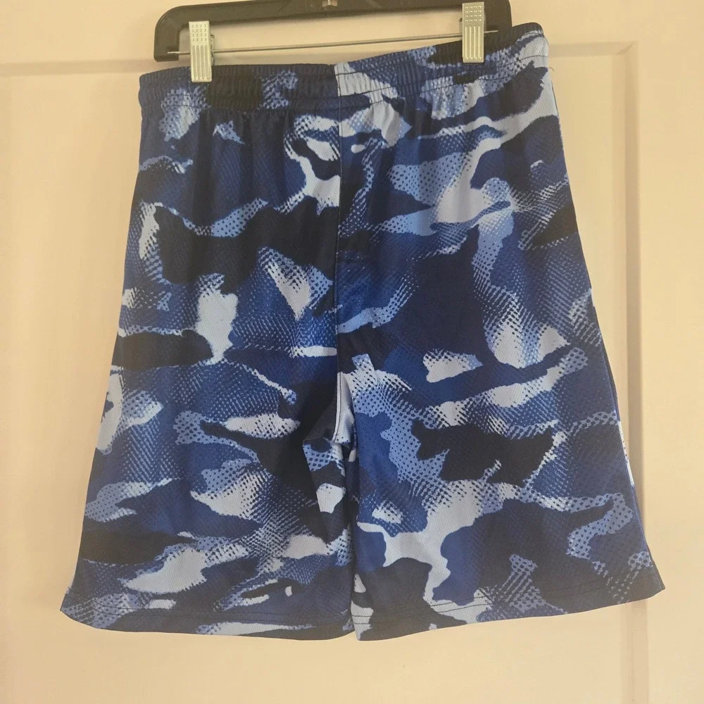 The Childrens Place Shorts Boys 16  XXL Blue Camo Active Mesh Drawstring